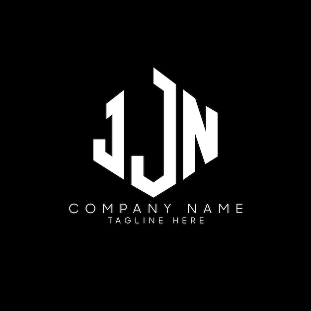 다각형 모양의 JJN 글자 로고 디자인 JJN 다각형 및 큐브 모양 로고 설계 JJN 육각형 터 로고 템플릿 색과 검은색 JJN 모노그램 비즈니스 및 부동산 로고