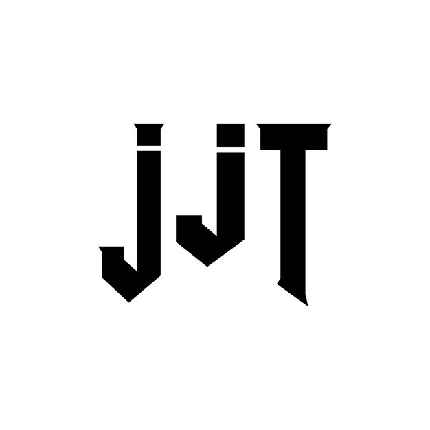 JJTのロゴデザイン 黒と白の色の組み合わせ JJTベクトル JJTアイコン JJTアルファベット JJTタイポグラフィー