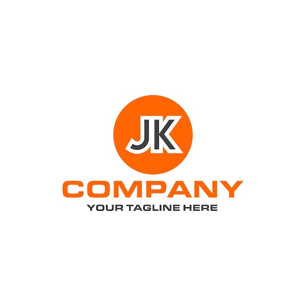 JK letter rounded shape logo design