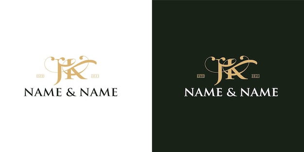 Jk logo luxe ontwerp