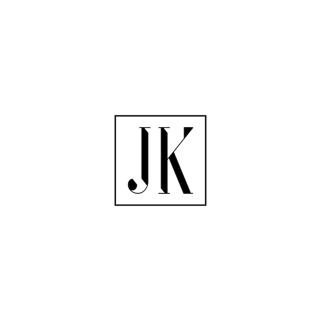 JK monogram logo design letter text name symbol monochrome logotype alphabet character simple logo