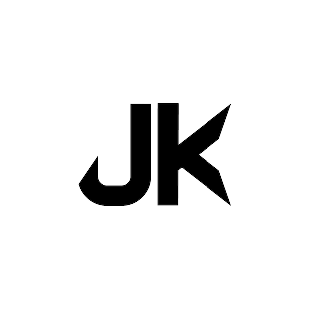 JK monogram logo design letter text name symbol monochrome logotype alphabet character simple logo
