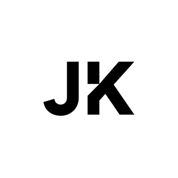 JK monogram logo design letter text name symbol monochrome logotype alphabet character simple logo
