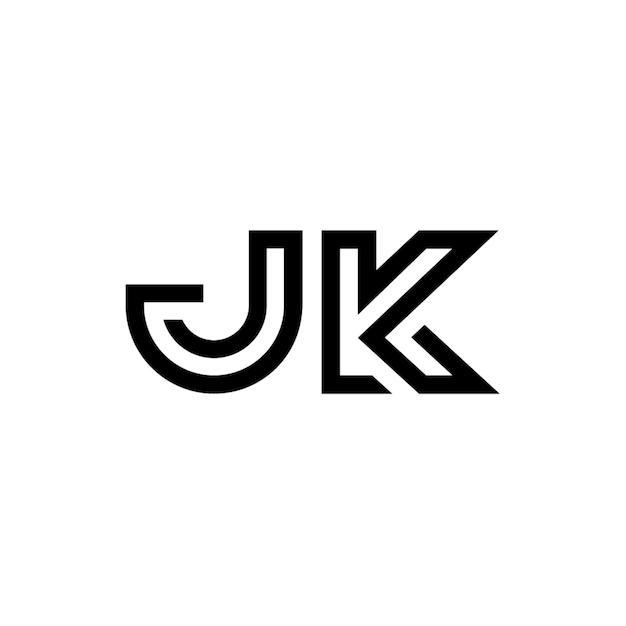 JK monogram logo design letter text name symbol monochrome logotype alphabet character simple logo