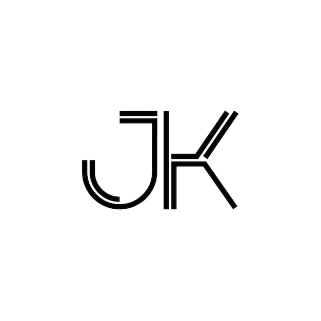 JK monogram logo design letter text name symbol monochrome logotype alphabet character simple logo