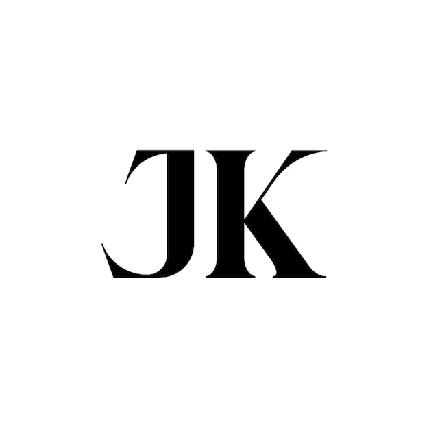 JK monogram logo design letter text name symbol monochrome logotype alphabet character simple logo
