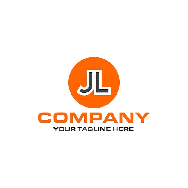 JL letter logo-ontwerp in ronde vorm