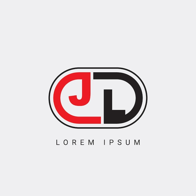 JL of LJ Letter Initial Logo Design Vector Template