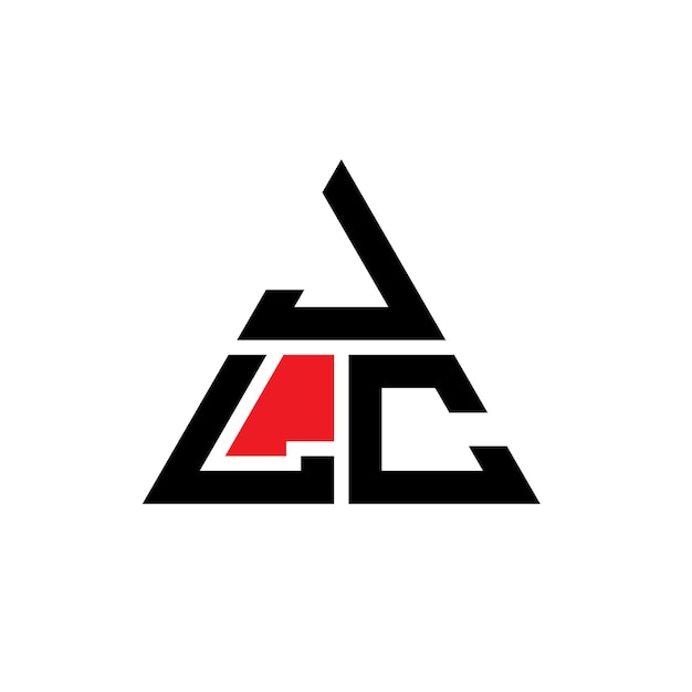 Vector jlc driehoek letter logo ontwerp met driehoek vorm jlc driehoek logo ontwerp monogram jlc drie hoek vector logo sjabloon met rode kleur jcl driehoekige logo eenvoudig elegant en luxe logo
