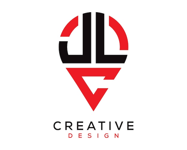 JLC letter location shape logo design