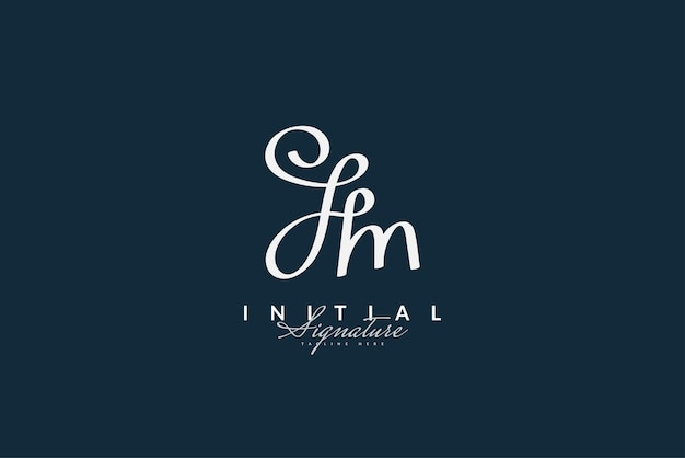 JM or HM Initial Logo Design with Handwriting Style. JM or HM Signature Logo or Symbol for Business Identity