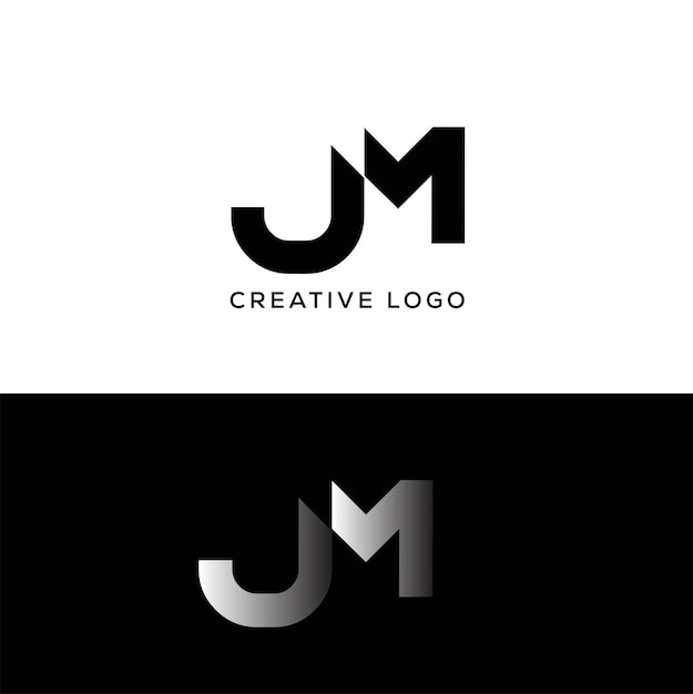 JM initial letter logo design