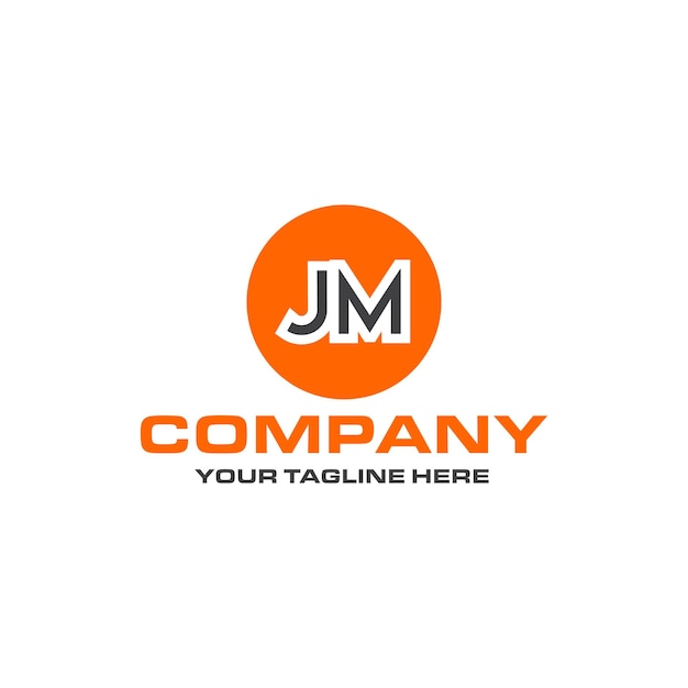 Jm letter logo-ontwerp in ronde vorm