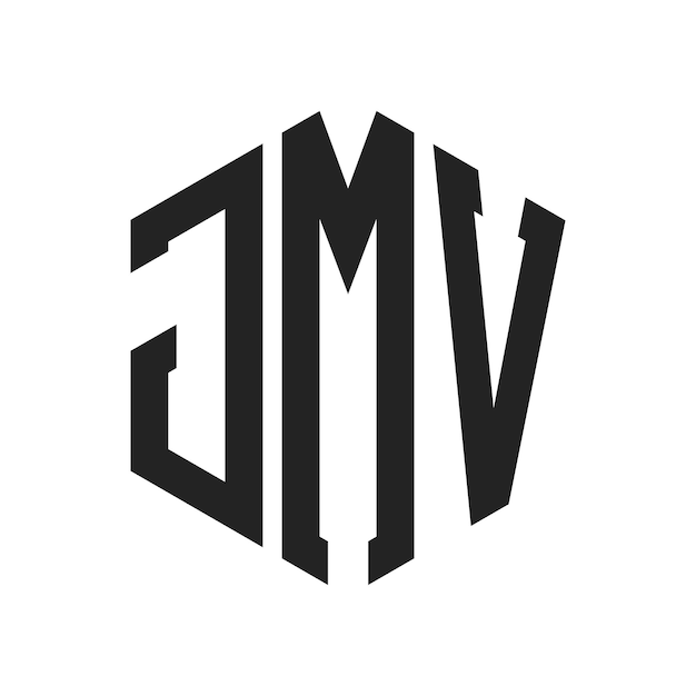 Дизайн логотипа JMV Первоначальная буква JMV Монограмма Логотип с использованием шестиугольной формы