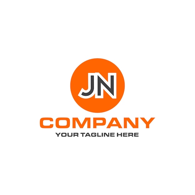 Vector jn letter rounded shape logo design