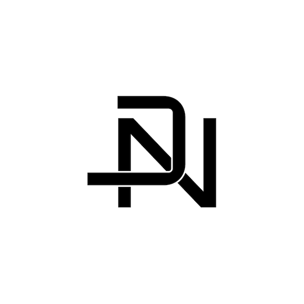 JN モノグラム ロゴデザイン 文字 テキスト 名前 シンボル 単色 ロゴタイプ アルファベット 文字 シンプル ロゴ