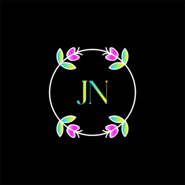 Vector jn monogram-logotype voor feestgebeurtenis, bruiloft, wenskaart, uitnodiging vectorsjabloon