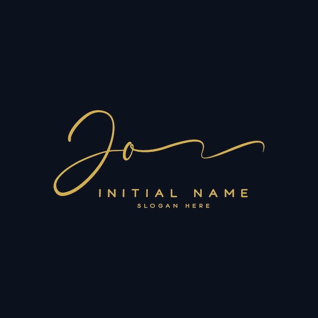 Vector jo j o initial letter handwriting and signature logo