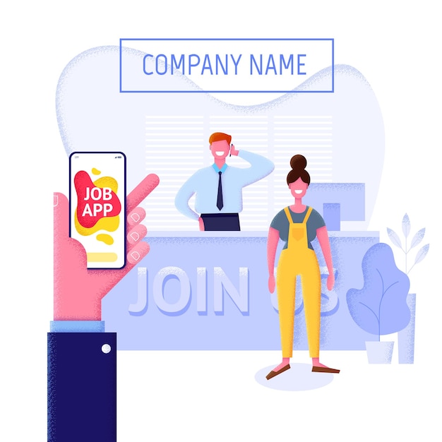 Job agency concept flat . hiring and recruitment concept for web page, banner, presentation. job app