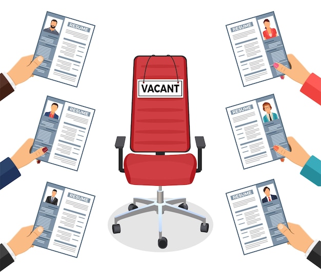 Vector job agency employment and hiring concept