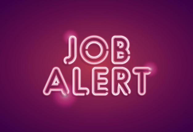 Job Alert neon employment sign