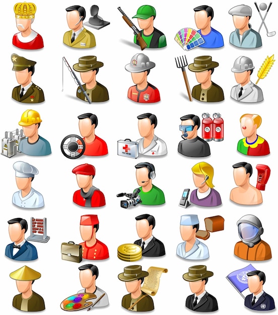 Vector job avatars iconen set 2