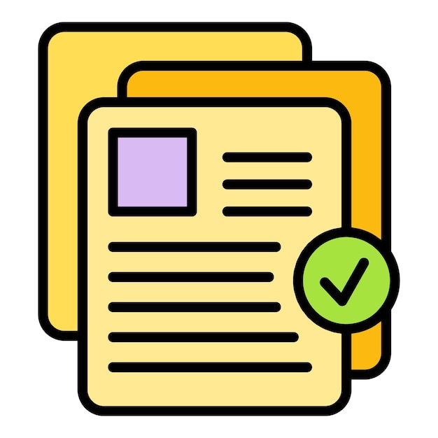 Job documents icon outline vector business document office design color  flat | Premium Vector