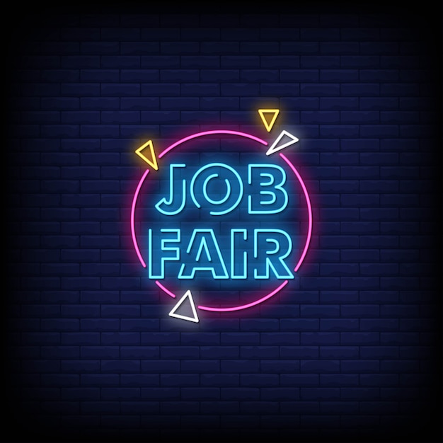 Job fair neon signs style text