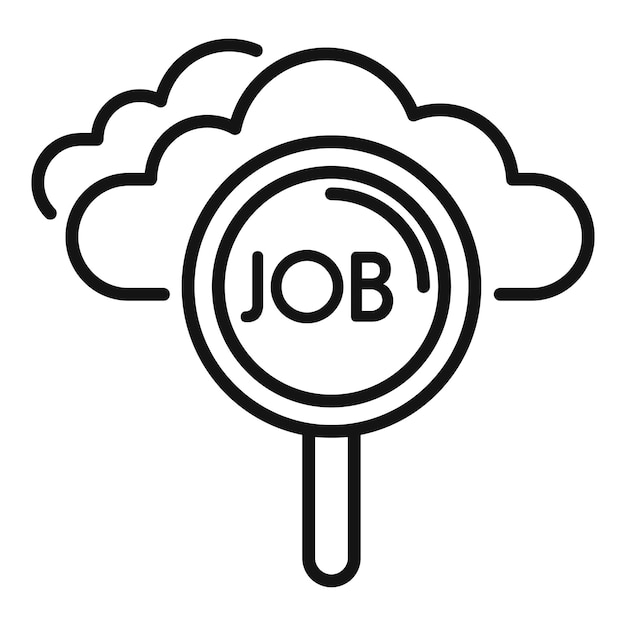 Job find cloud icon outline vector Candidate glass