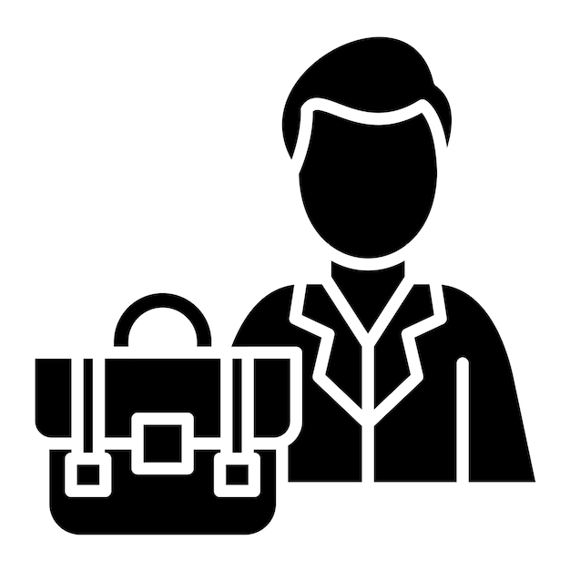 Job Glyph Solid Black Illustration