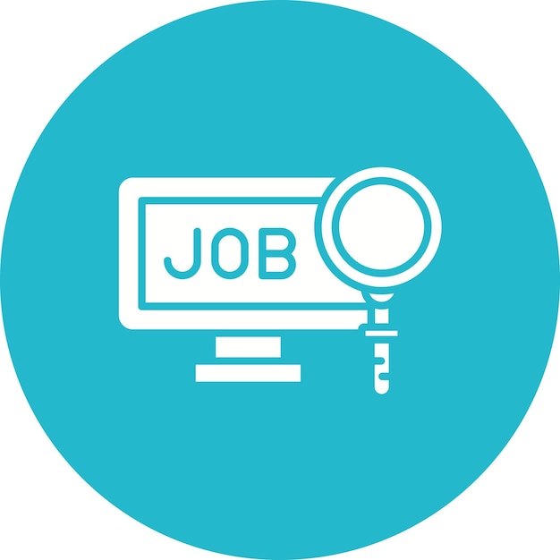 Векторное изображение значка поиска работы может быть использовано для кадровых ресурсов