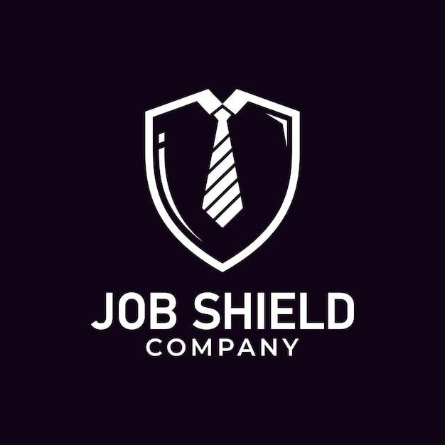 job hunting logo design the concept of a tie in the shield