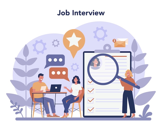 Job interview concept in flat design