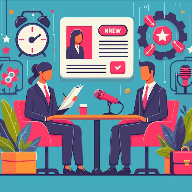 Job interview peoples vector illustration concept