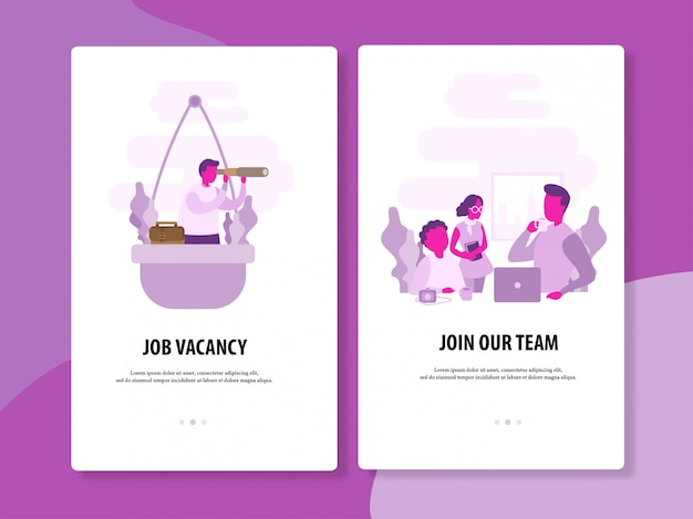 Vector job looking and recruitment vector template