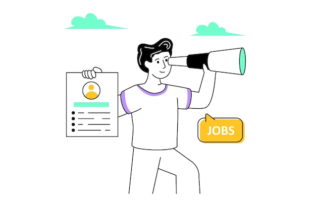 Job Opportunity Flat Style Design Vector illustratie Stock illustratie