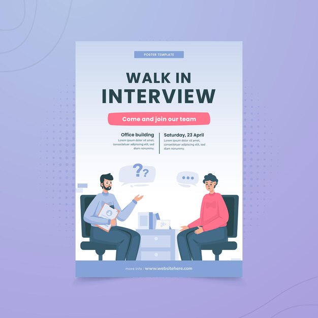 Job recruitment interview illustration on poster design