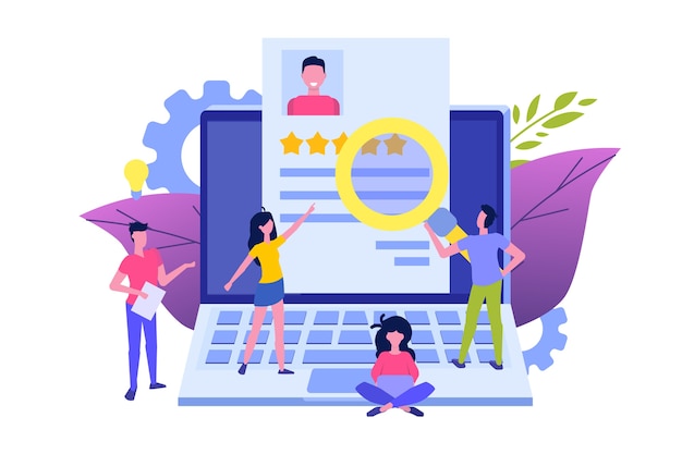 job search, head hunting or recruitment, hiring employees, concept. flat 