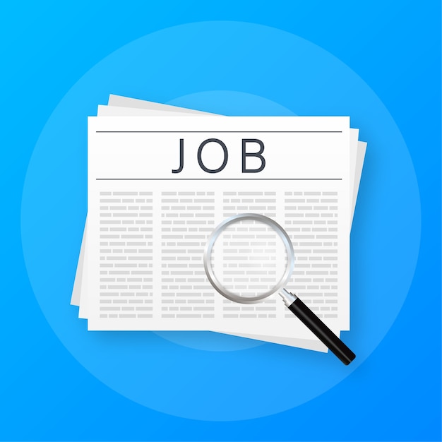 Job search newspaper. Recruitment interview