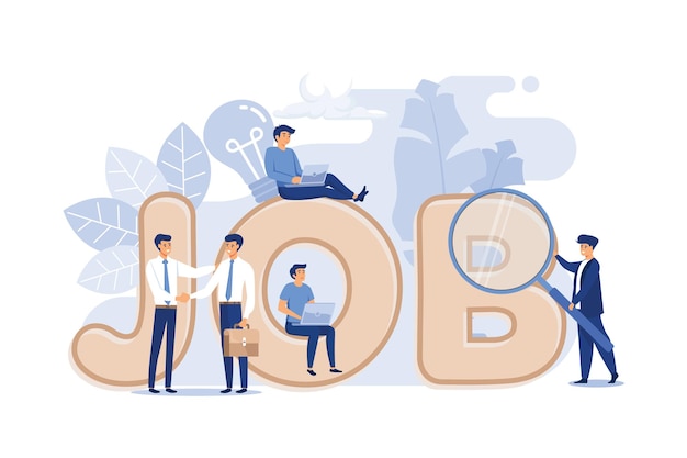 Job search recruitment workgroup freelance web graphic design vector flat design modern illustration