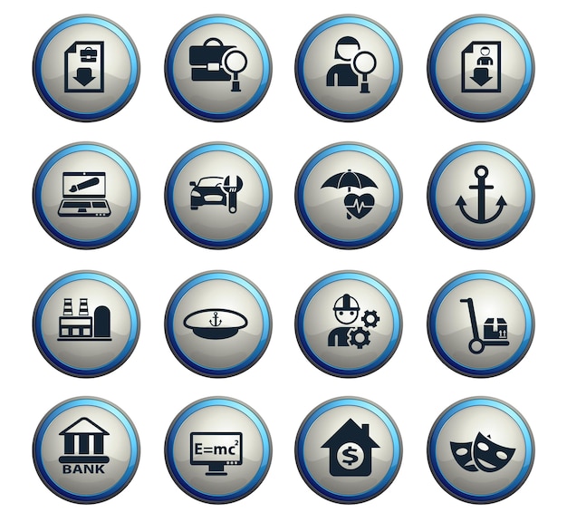 Job search vector icons for web and user interface design