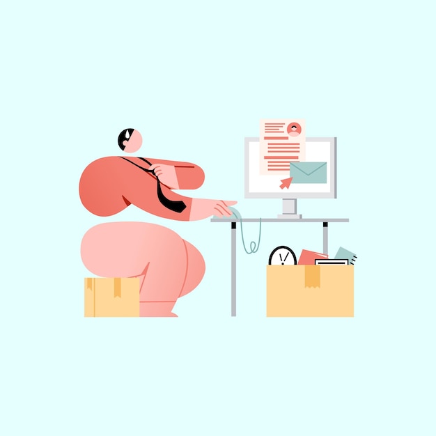 Job Searching Illustration for social media and website display