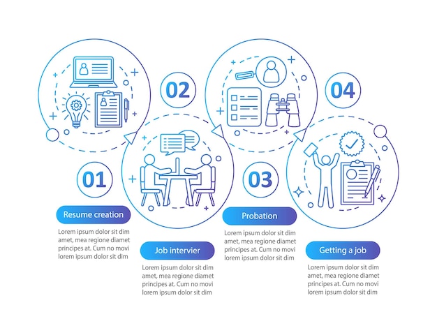 직업 검색 벡터 Infographic 템플릿