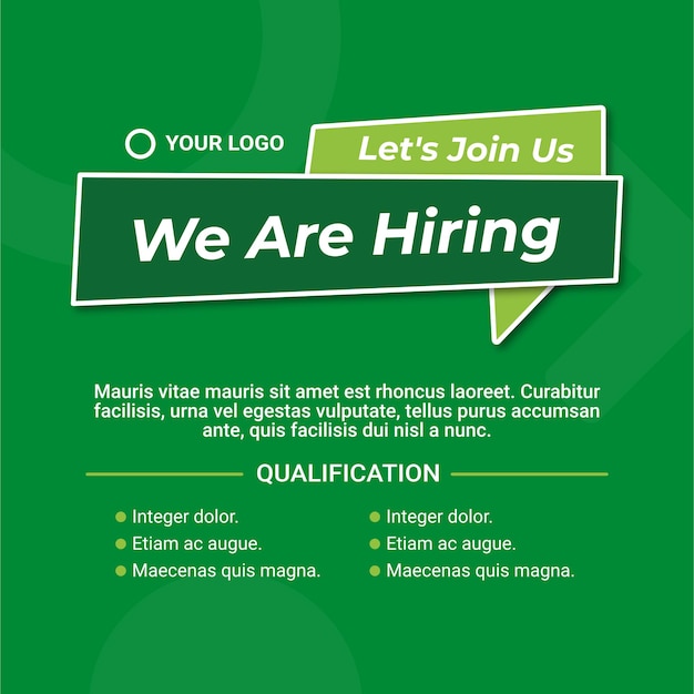 Vector job seeker hiring poster template design