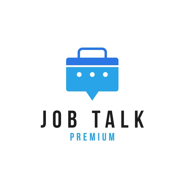 Job Talk Chat Bubble Logo Design Concept Vector Illustratie Symboolpictogram