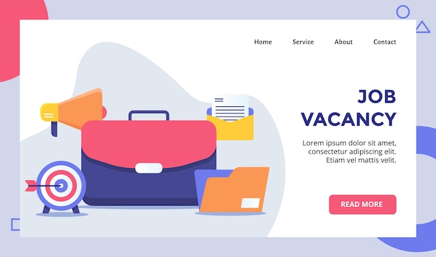 Job vacancy concept campaign for web website home homepage landing page template  with flat . 