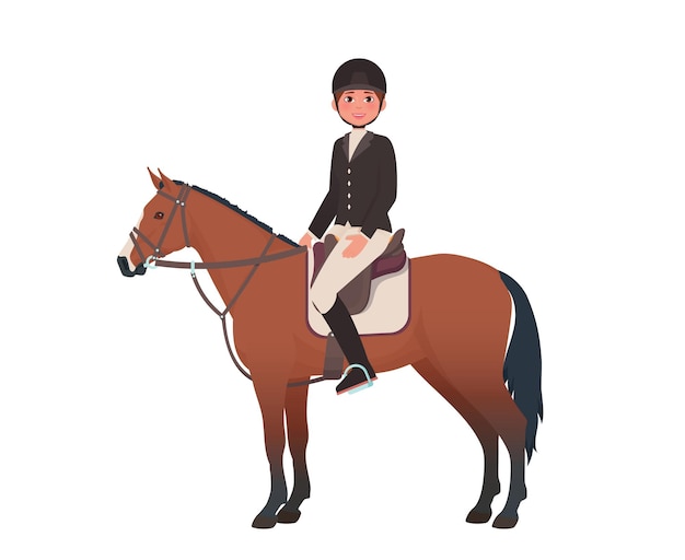 Vector jockey girl on the horse