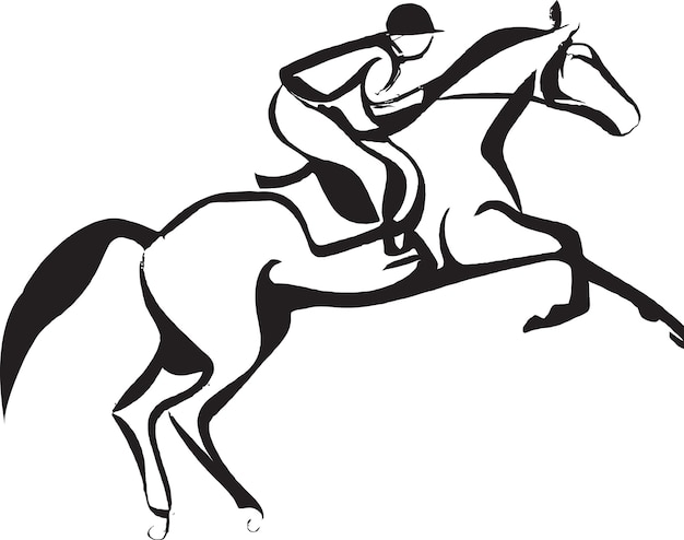 Vector jockey horse rider icon design vector graphic