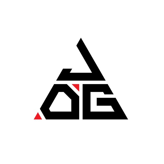 Vettore jog triangolo lettera logo design con forma di triangolo jog logo triangolo design monogramma jog triungolo vettoriale modello di logo con colore rosso jog logo triangolare semplice logo elegante e lussuoso
