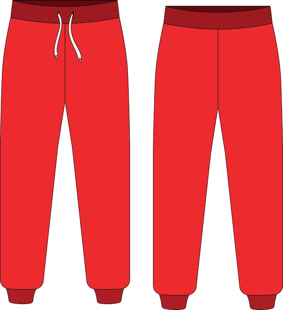 Joger pant mockup front and back view